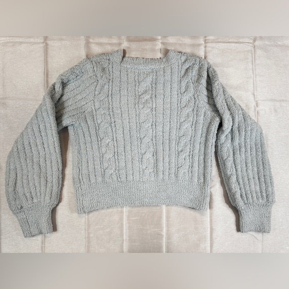 Ruby Moon Soft light Blue Knit Cropped Cardigan - Picture 8 of 8